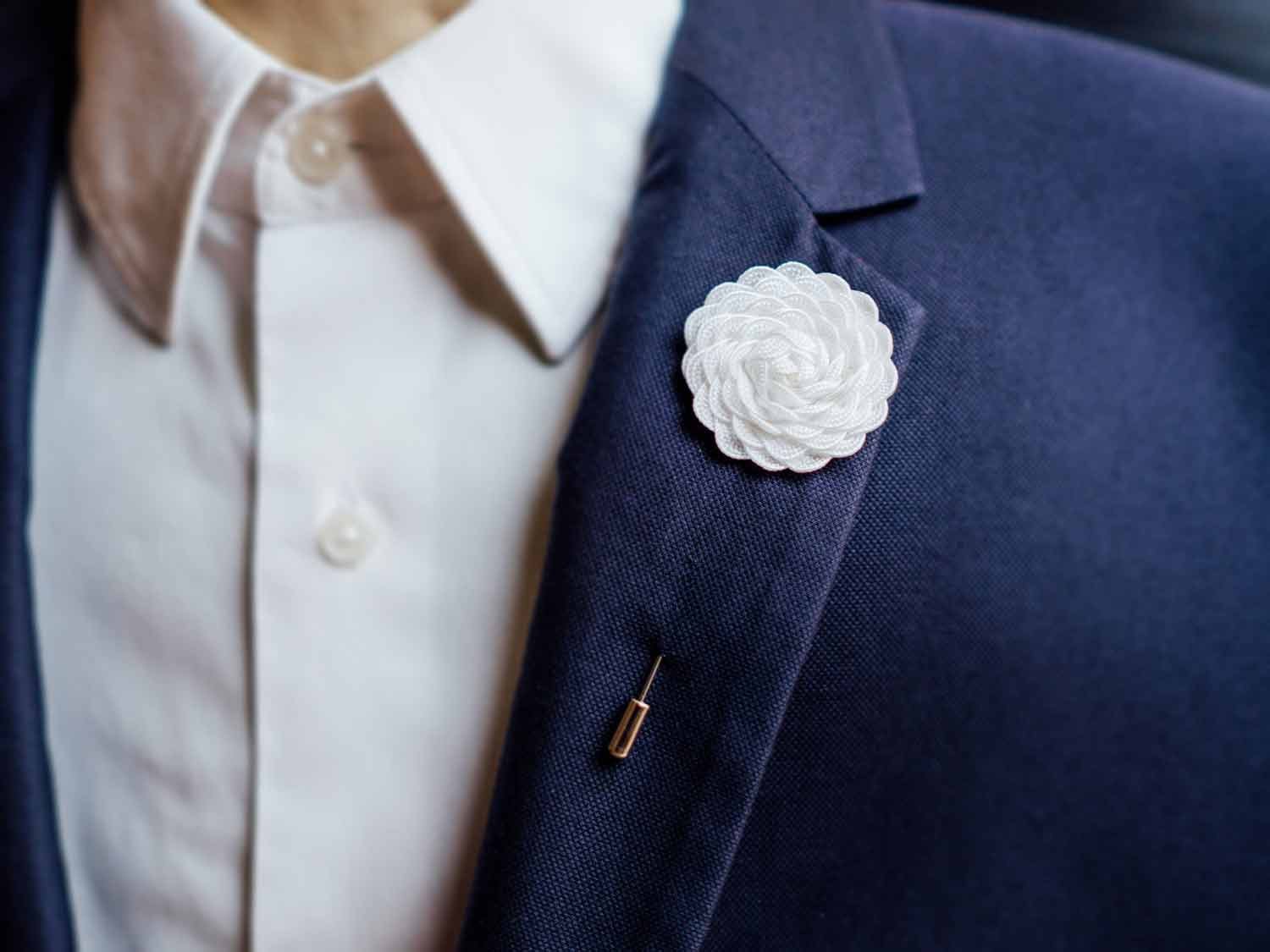 Silver Flower Lapel Pin